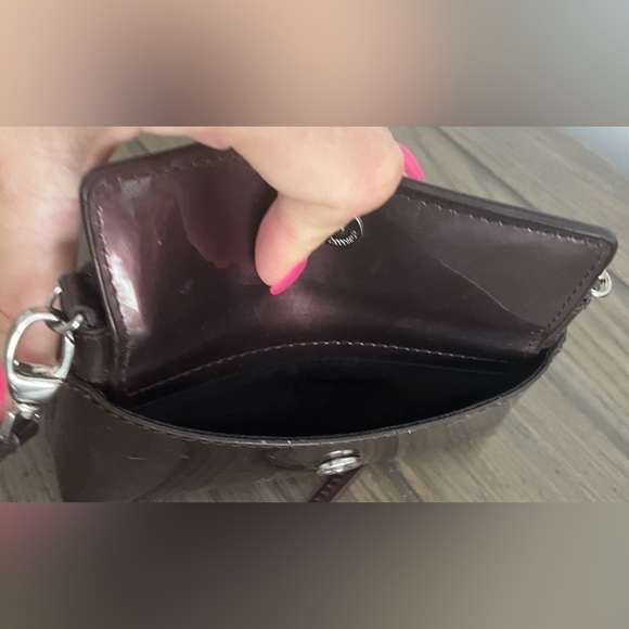 EUC, Beijo Mini-Bag, Dark Brown Patent Leather, Crossbody or Wristlet - Picture 5 of 8